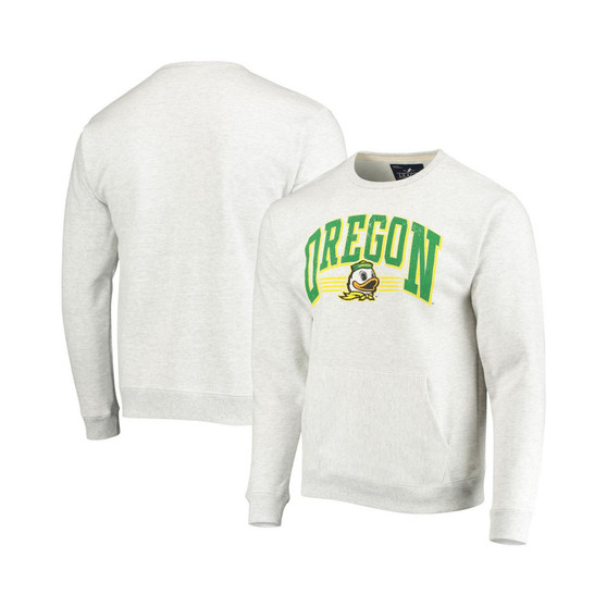 Men's Heathered Gray Oregon Ducks Upperclassman Pocket Pullover Sweatshirt