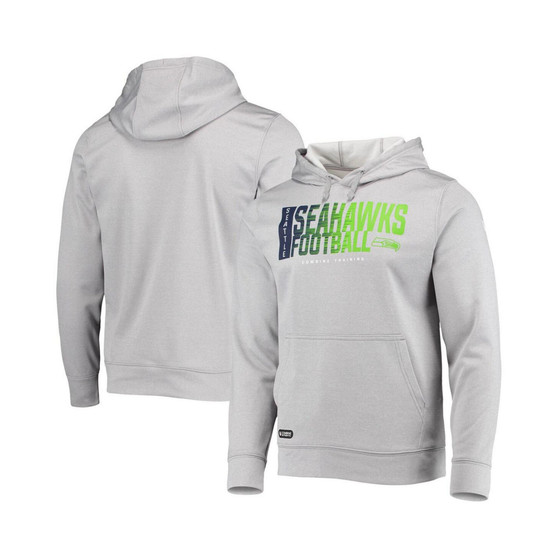 Men's Heathered Gray Seattle Seahawks Combine Authentic Game On Pullover Hoodie