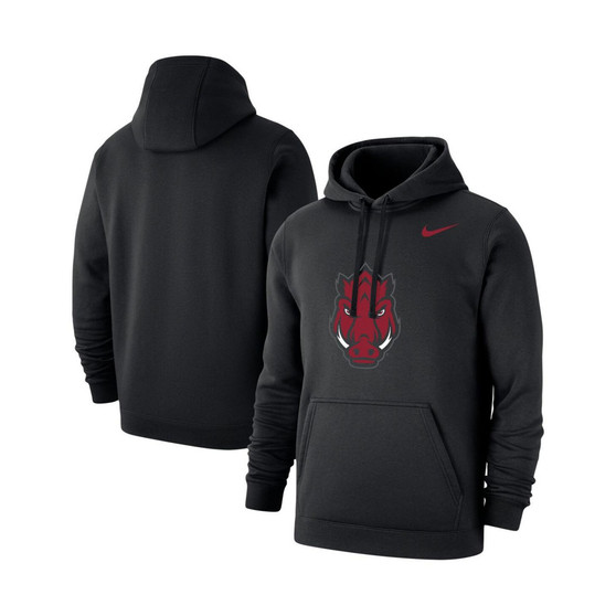 Men's Black Arkansas Razorbacks Logo Club Pullover Hoodie