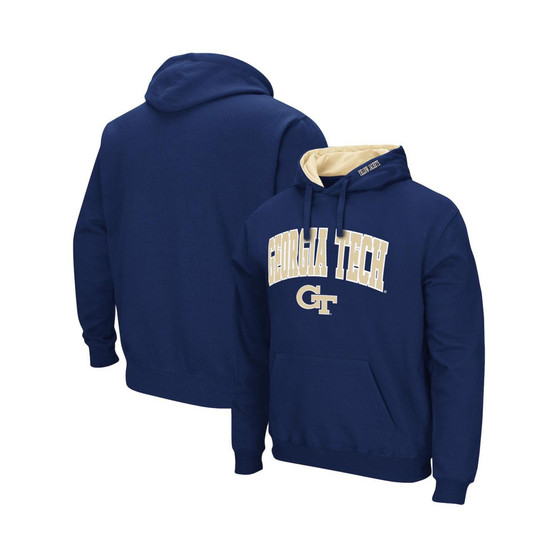 Men's Navy Georgia Tech Yellow Jackets Arch and Logo Pullover Hoodie