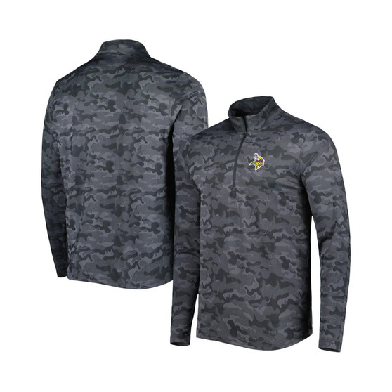 Men's Black Minnesota Vikings Brigade Quarter-Zip Sweatshirt