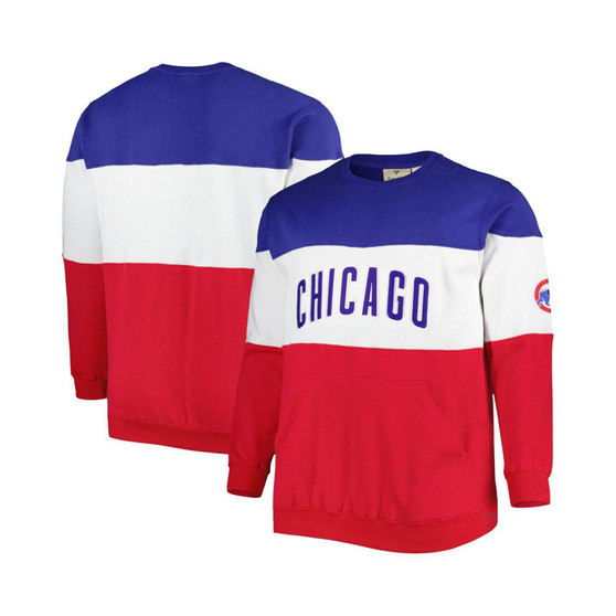 Men's Royal, Red Chicago Cubs Big and Tall Pullover Sweatshirt