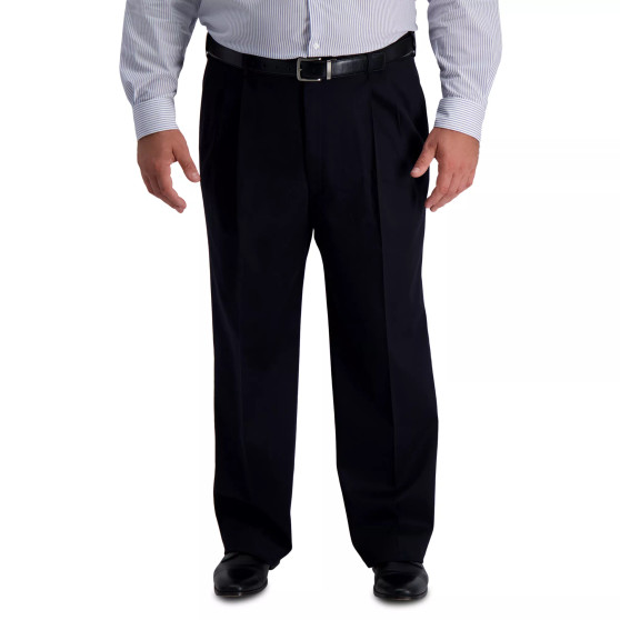 Men's Big & Tall Iron Free Premium Khaki Classic-Fit Pleated Pant