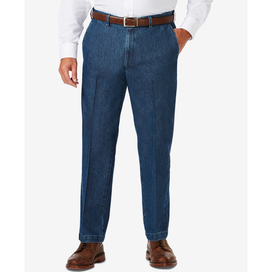 Men's Big & Tall Stretch Denim Classic-Fit Flat Front Pants