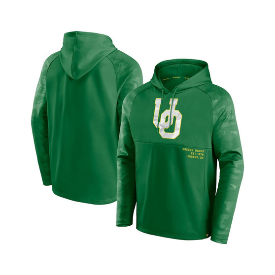 Men's Branded Green Oregon Ducks Defender Raglan Pullover Hoodie