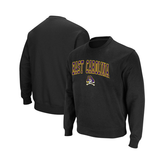 Men's Black ECU Pirates Arch & Logo Tackle Twill Pullover Sweatshirt