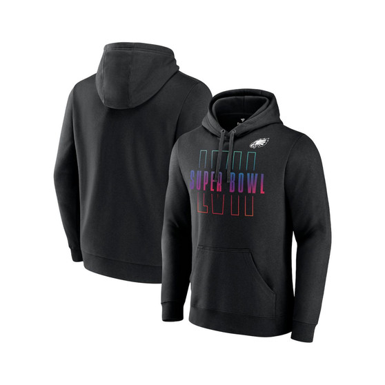 Men's Branded Black Philadelphia Eagles Super Bowl LVII Open Sky Pullover Hoodie
