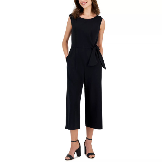 Women's Sleeveless Side-Tie Cropped Jumpsuit
