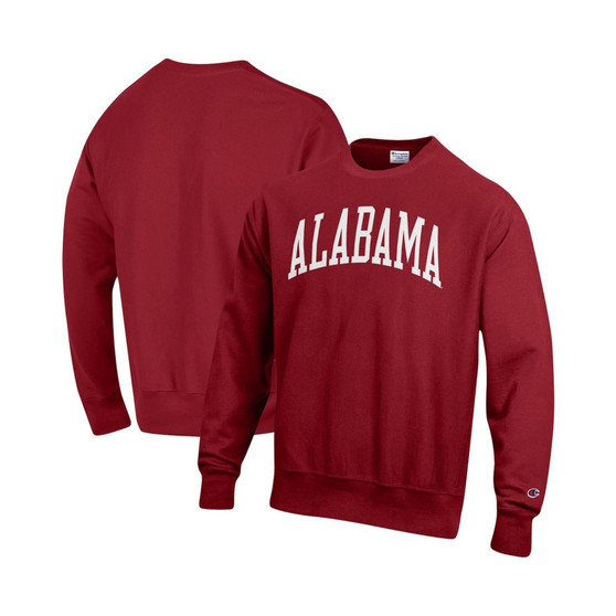 Men's Crimson Alabama Crimson Tide Arch Reverse Weave Pullover Sweatshirt