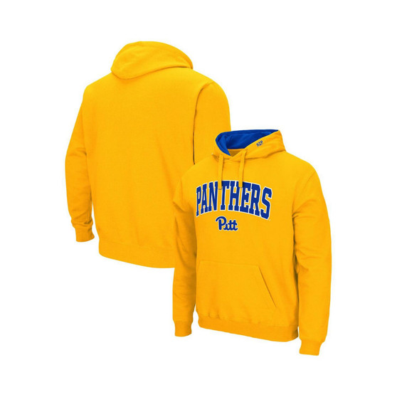 Men's Gold Pitt Panthers Arch & Team Logo 3.0 Pullover Hoodie