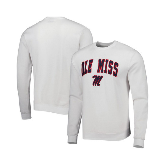 Men's White Ole Miss Rebels Arch and Logo Pullover Sweatshirt