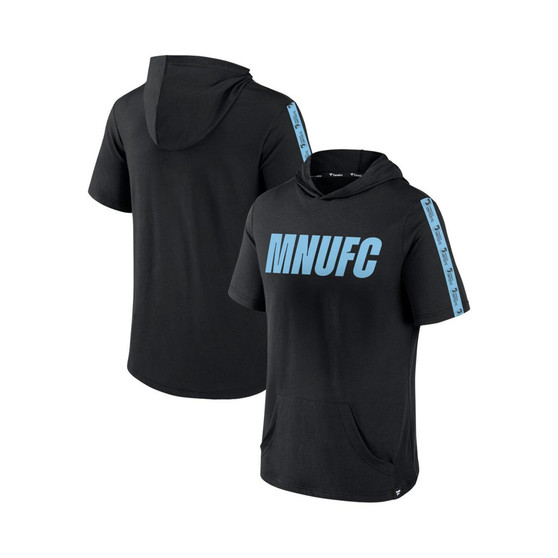 Men's Branded Black Minnesota United FC Definitive Victory Short-Sleeved Pullover Hoodie