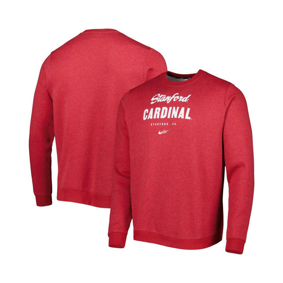 Men's Cardinal Stanford Cardinal Vault Stack Club Fleece Pullover Sweatshirt