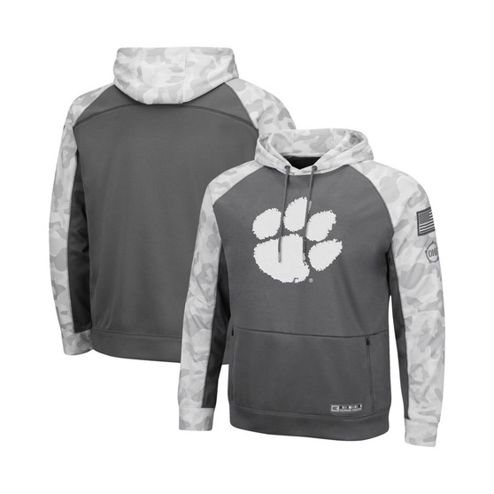 Men's Gray, Arctic Camo Clemson Tigers OHT Military-Inspired Appreciation Tonal Raglan Pullover Hoodie