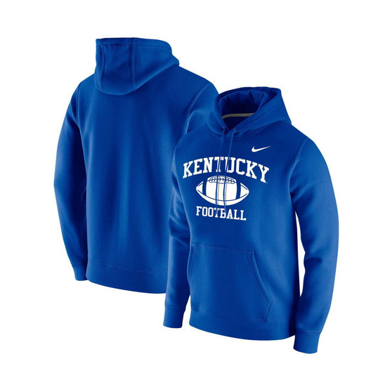 Men's Royal Kentucky Wildcats Retro Football Club Fleece Pullover Hoodie