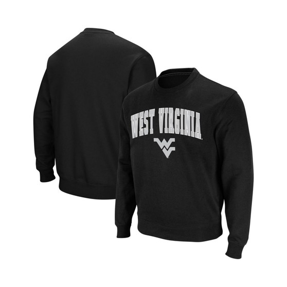 Men's Black West Virginia Mountaineers Arch and Logo Crew Neck Sweatshirt