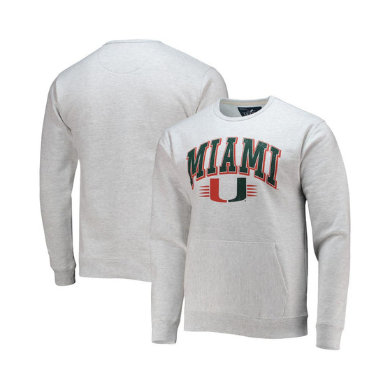 Men's Heathered Gray Miami Hurricanes Upperclassman Pocket Pullover Sweatshirt