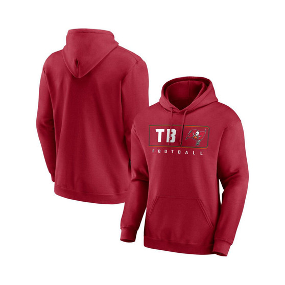 Men's Branded Red Tampa Bay Buccaneers Hustle Pullover Hoodie