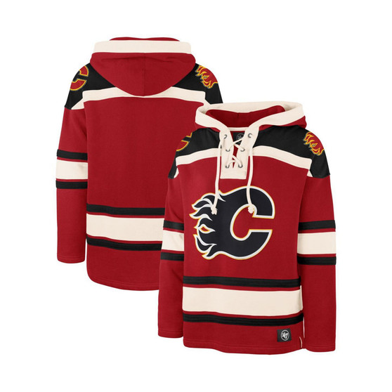 Men's Red Calgary Flames Superior Lacer Team Pullover Hoodie