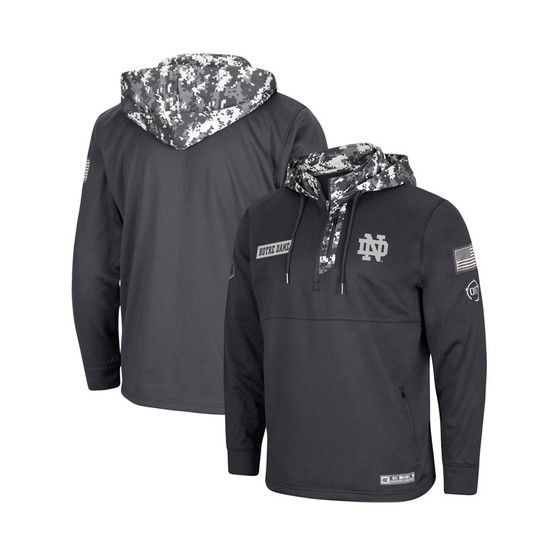 Men's Charcoal Notre Dame Fighting Irish OHT Military-Inspired Appreciation Digital Camo Quarter-Zip Hoodie