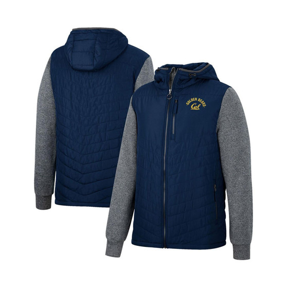 Men's Navy, Charcoal Cal Bears Course Herringbone Full-Zip Hoodie