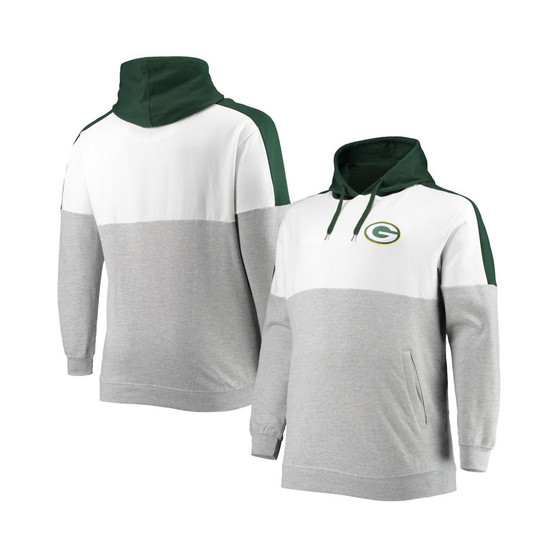 Men's Green, Heather Gray Green Bay Packers Big and Tall Team Logo Pullover Hoodie
