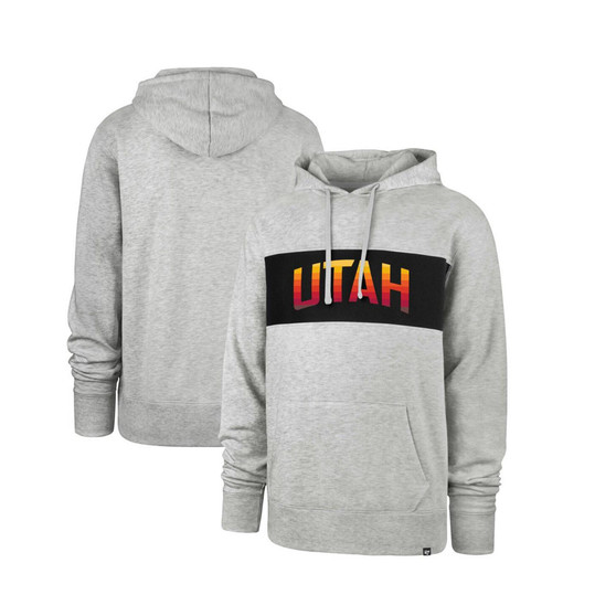 Men's Gray Utah Jazz 2021/22 City Edition Wordmark Chest Pass Pullover Hoodie