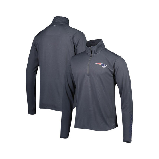 Men's Charcoal New England Patriots Half-Zip Hoodie