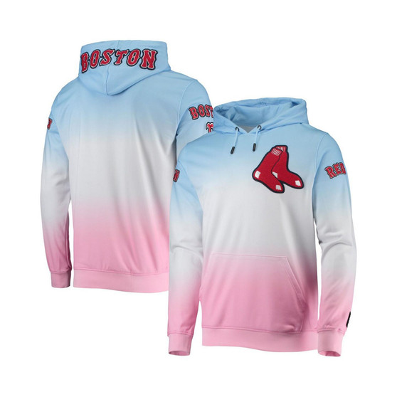 Men's Blue, Pink Boston Red Sox Ombre Pullover Hoodie