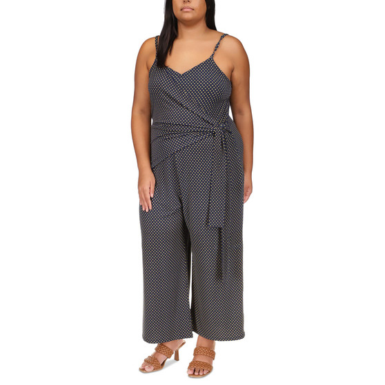 Plus Size Printed Side-Tie Jumpsuit
