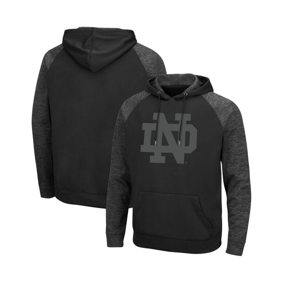 Men's Black Notre Dame Fighting Irish Blackout 3.0 Tonal Raglan Pullover Hoodie