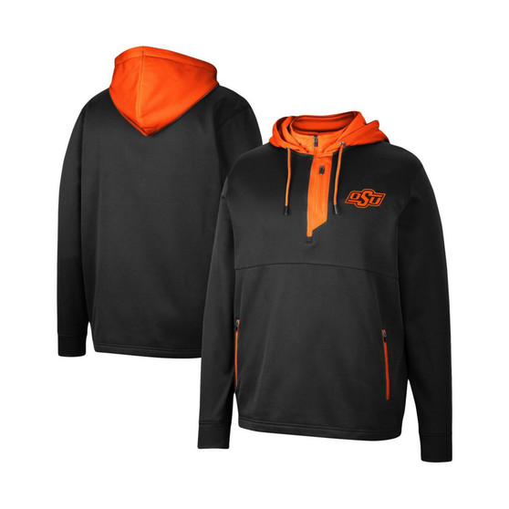 Men's Black Oklahoma State Cowboys Luge 3.0 Quarter-Zip Hoodie