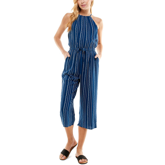 Juniors' Sleeveless Cropped Jumpsuit