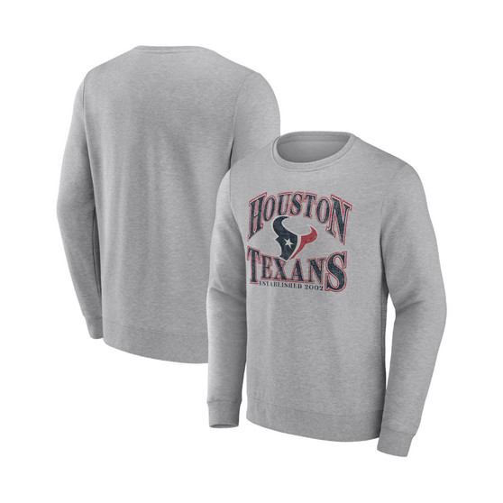 Men's Branded Heathered Charcoal Houston Texans Playability Pullover Sweatshirt