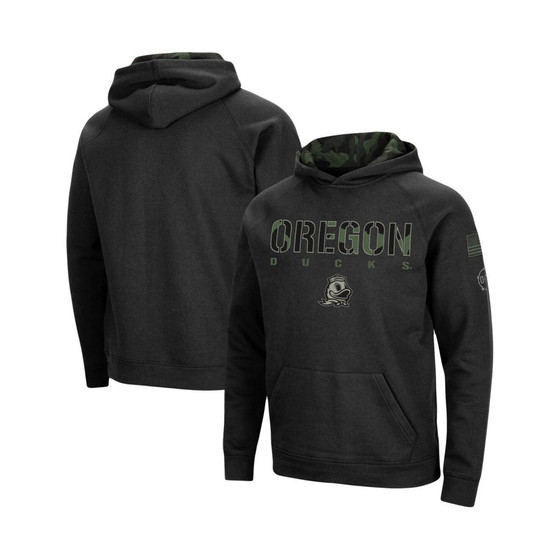 Men's Black Oregon Ducks Big and Tall OHT Military-Inspired Appreciation Raglan Pullover Hoodie