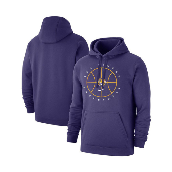Men's Purple LSU Tigers Basketball Icon Club Fleece Pullover Hoodie