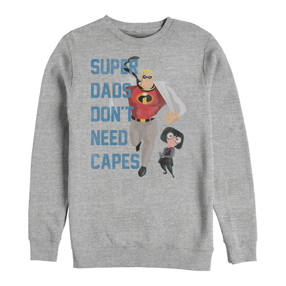 Disney Pixar Men's Incredibles Super Dads No Capes, Crewneck Fleece