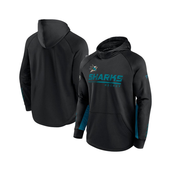 Men's Branded Black San Jose Sharks Authentic Pro Locker Room Raglan Pullover Hoodie