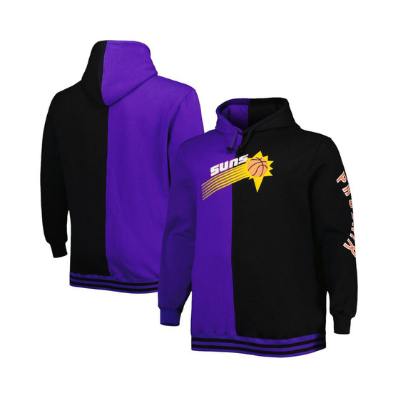 Men's Purple, Black Phoenix Suns Big and Tall Hardwood Classics Split Pullover Hoodie