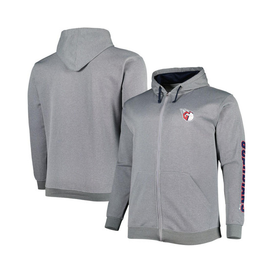 Men's Ash Cleveland Guardians Big and Tall Pullover Hoodie