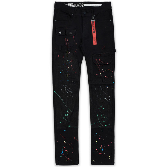 Men's Paint Splatter Skinny Fit Jeans