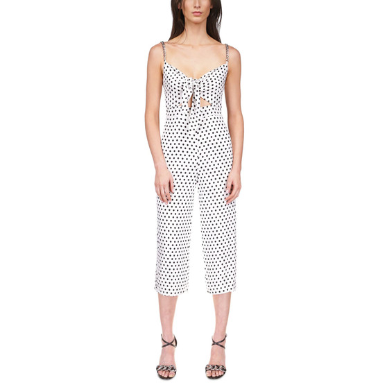 Women's Sleeveless Classic Dot Tie Jumpsuit