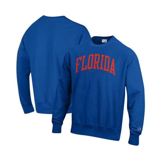 Men's Royal Florida Gators Arch Reverse Weave Pullover Sweatshirt