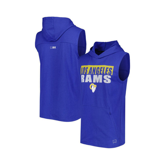 Men's Royal Los Angeles Rams Relay Sleeveless Pullover Hoodie