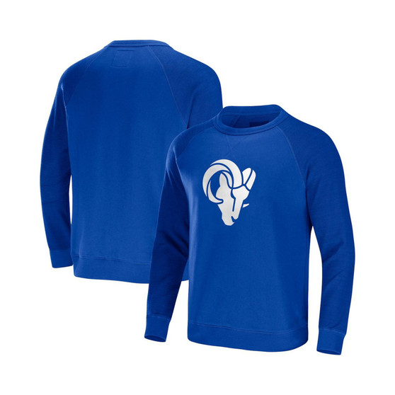 Men's NFL x Darius Rucker Collection by Royal Los Angeles Rams Raglan Fleece Pullover Sweatshirt