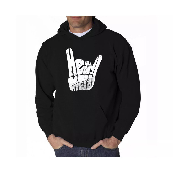 Men's Word Art Hooded Sweatshirt - Heavy Metal