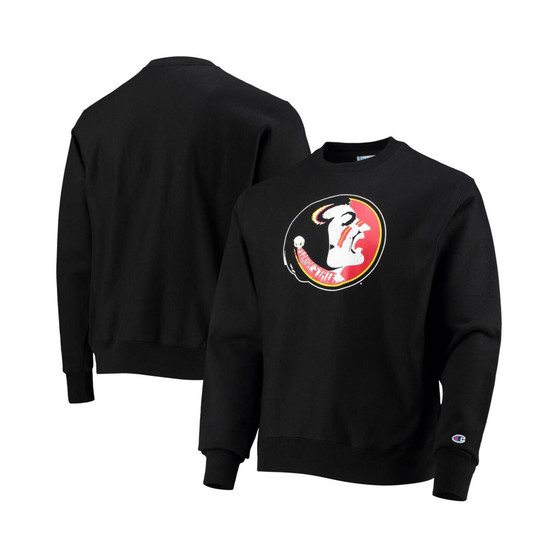 Men's Black Florida State Seminoles Vault Logo Reverse Weave Pullover Sweatshirt