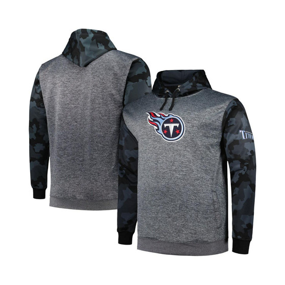 Men's Branded Heather Charcoal Tennessee Titans Big and Tall Camo Pullover Hoodie