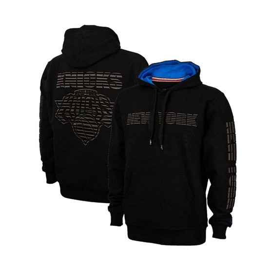 Men's Black New York Knicks Sliced Logo Pullover Hoodie