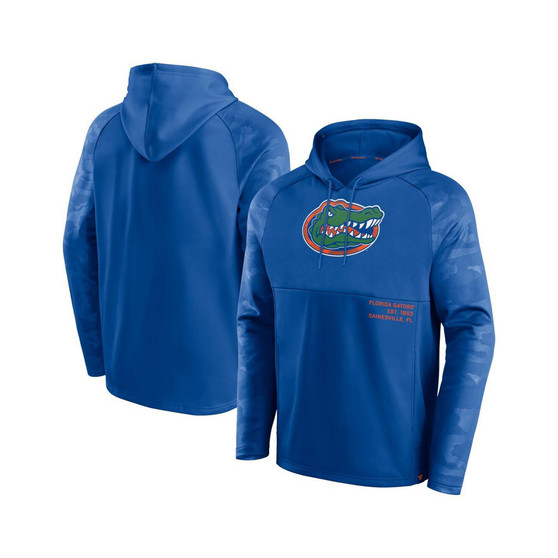 Men's Branded Royal Florida Gators Defender Raglan Pullover Hoodie